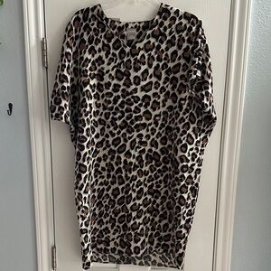 Chico's Animal Print Tunic Dress Leopard Shift Dress Size 0 (4/6) Casual